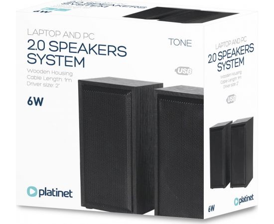 Platinet speakers Tone PSCB 6W 2.0, black