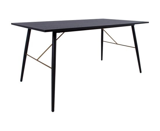 Обеденный стол LUXEMBOURG 160x90xH75см, черный / медь
