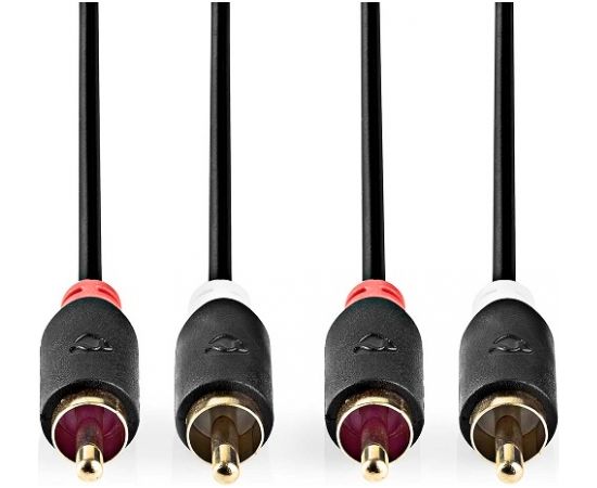 Nedis Audio vads 2x RCA -> 2x RCA 2m Melns