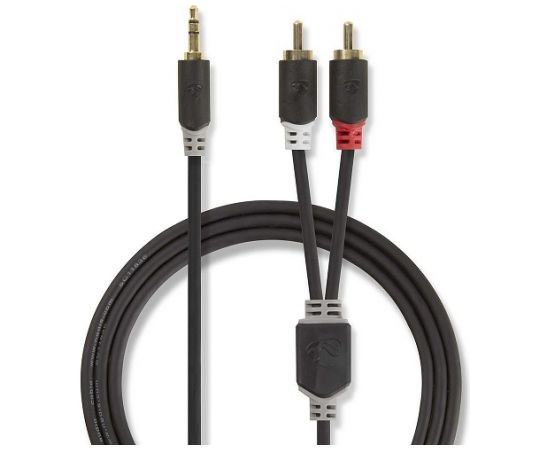 Nedis Aux Audio vads 3.5 mm -> 2x RCA 1m Melns Dažādi vadi
