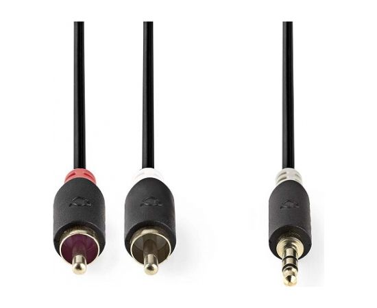 Nedis Aux Audio vads 3.5 mm -> 2x RCA 1m Melns Dažādi vadi