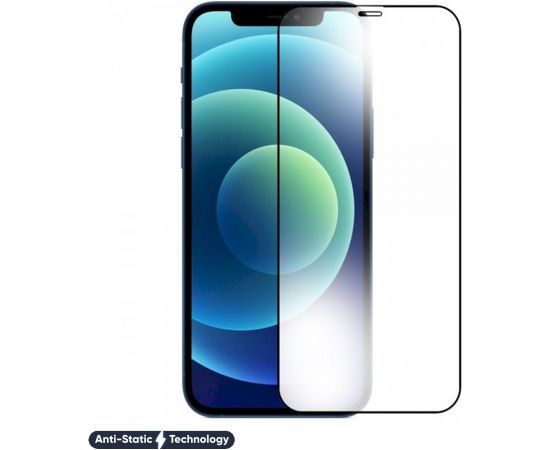 Fusion ESD 6D Anti-Static aizsargstikls pilnam ekrānam telefonam Apple iPhone 12 Pro melns