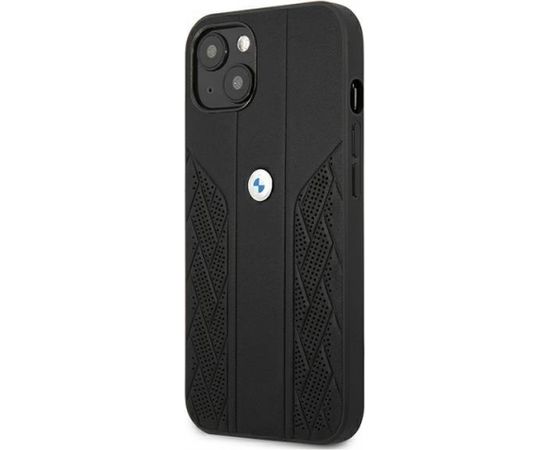 BMW BMHCP13SRSPPK Back Case Aizmugurējais Ādas Apvalks Telefonam Apple iPhone 13 Mini Melns