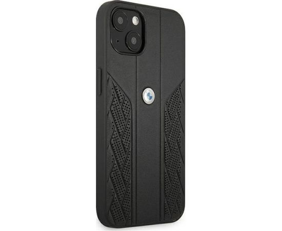 BMW BMHCP13SRSPPK Back Case Кожанный Чехол для телефона Apple iPhone 13 Mini Черный