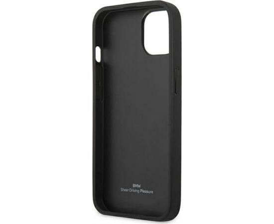 BMW BMHCP13SRSPPK Back Case Кожанный Чехол для телефона Apple iPhone 13 Mini Черный