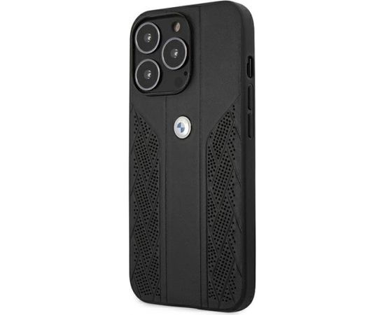 BMW BMHCP13XRSPPK Back Case Aizmugurējais Ādas Apvalks Telefonam Apple iPhone 13 Pro Max Melns