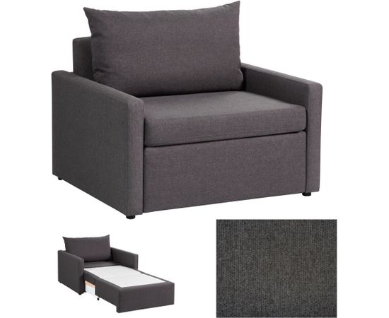 Armchair/bed COLOGNE, 103x92x89cm, dark grey