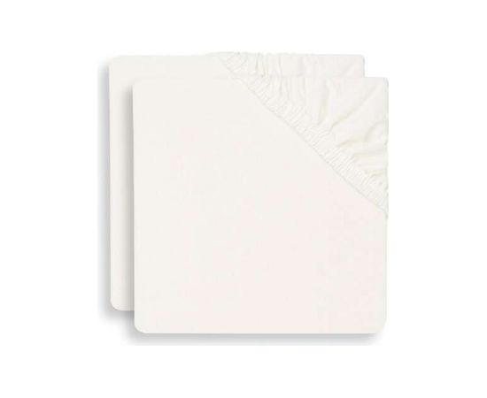 Jollein Jersey White  Art.2511-507-66041 palags ar gumiju 120x60cm,2 gab