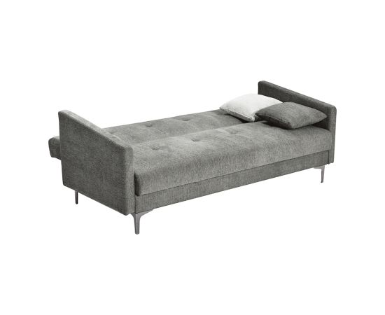 Dīvāns gulta LOGAN 199x86xH90cm, pārklājuma materiāls: audums, krāsa: gaiši pelēks