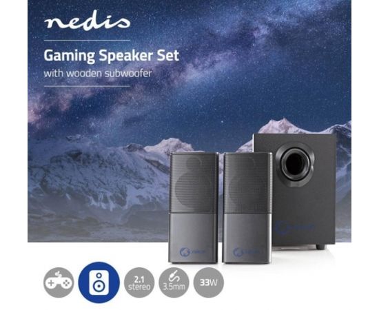 Nedis GSPR10021BK Skaļruņi 2.1 / Subwoofer / 30W / Melni