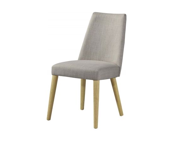 Krēsls ILVA 62x48xH88cm, mīksta, pelēka sēdvieta, gaišas ozolkoka kājas