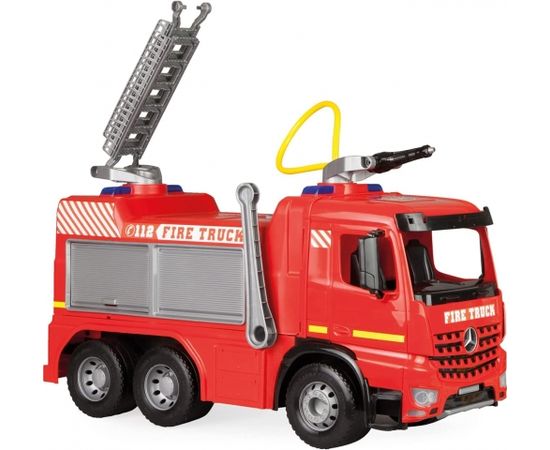 Пожарная машина большая с выдвижной лестницей и водометом Fire Brigade Arocs в ящике Lena Чехия  66 cm L02158