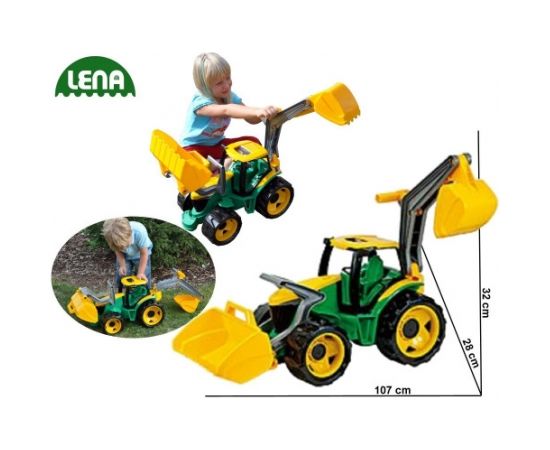 Traktors LENA MAXI ar kausu un iekrāvēju  107 cm L02080 (kastē)