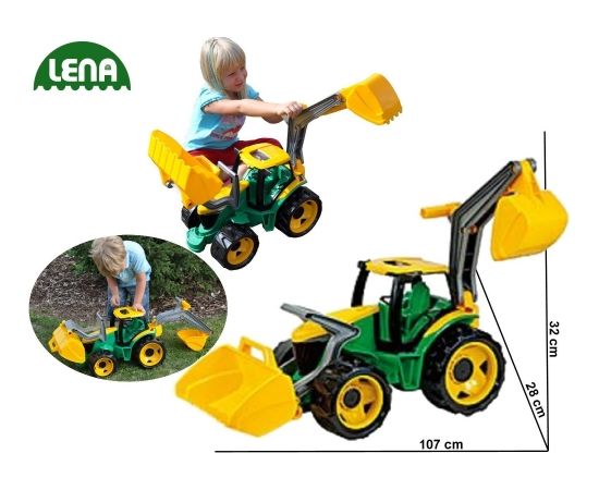 Traktors LENA MAXI ar kausu un iekrāvēju  107 cm L02080 (kastē)