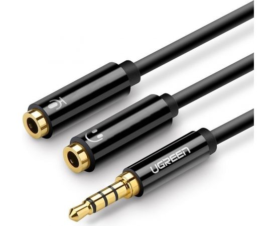 Ugreen 30620 Aux Vada Adaperis Spliteris 2x 3.5mm Ligzda (Audio & Mikrofons) uz 3.5mm Spraudnis 20cm