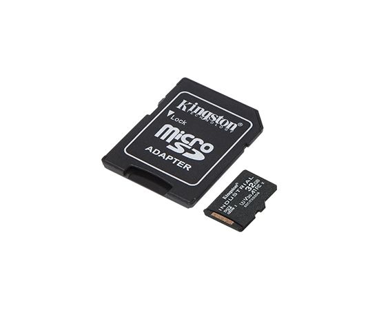 Kingston UHS-I 32 GB, microSDHC/SDXC Industrial Card, Flash memory class Class 10, UHS-I, U3, V30, A1, SD Adapter