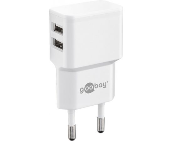 Goobay Dual USB charger  44952  2.4 A,  2 USB 2.0 female (Type A), White, 12 W