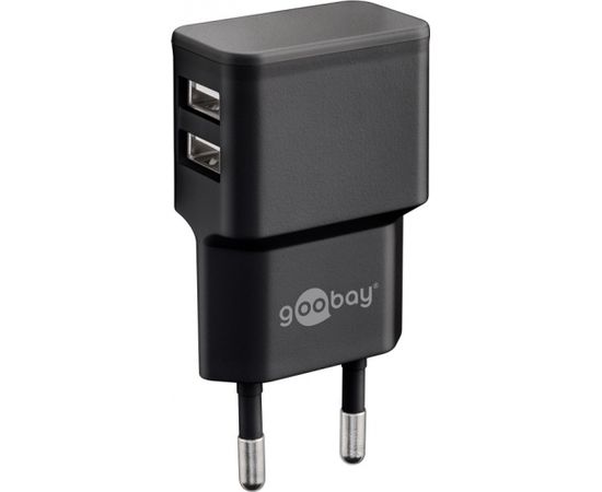 Goobay Dual USB charger 44951  2.4 A,  2 USB 2.0 female (Type A), Black, 12 W