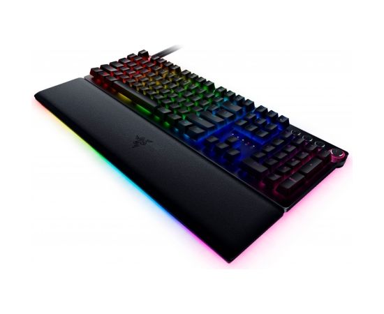 Razer Huntsman V2 Optical Gaming Keyboard RGB LED light, QWERTY US International, Wired, Black, Clicky Purple Switch, Numeric keypad