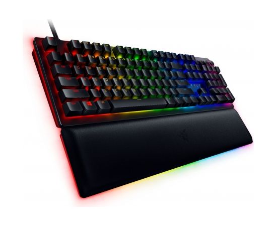 Razer Huntsman V2 Optical Gaming Keyboard RGB LED light, QWERTY US International, Wired, Black, Clicky Purple Switch, Numeric keypad