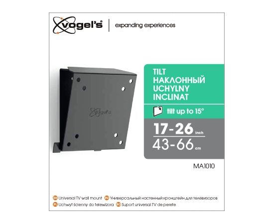 Vogels Wall mount, MA1010-A1, Tilt, 17-26 ", Maximum weight (capacity) 30 kg, VESA 75x75, 100x100 mm, Black