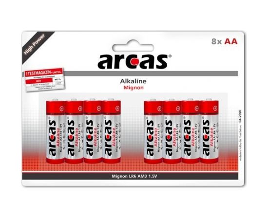 Arcas AA/LR6, Alkaline, 8 pc(s)