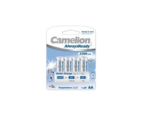 Camelion AA/HR6, 2300 mAh, AlwaysReady Rechargeable Batteries Ni-MH, 4 pc(s)