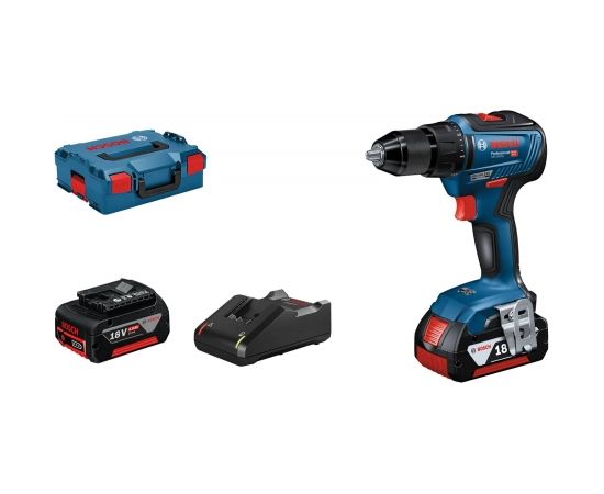 Bosch Akumulatora urbis GSR 18V-55, 2x4.0Ah, GAL 18V-40, 28/55/- Nm, 0-450 / 0-1.750 min.-1