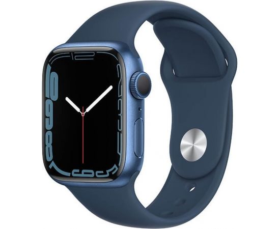Apple Watch 7 GPS 45mm Sport Band, blue/abyss blue (MKN83EL/A)