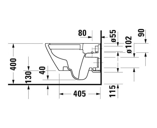 Duravit D-Neo Rimless sienas WC poda komplekts, balts