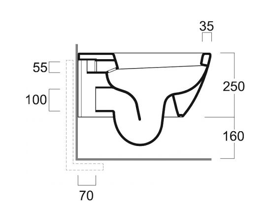 Simas LFT SPAZIO Rimless sienas WC poda komplekts, balts