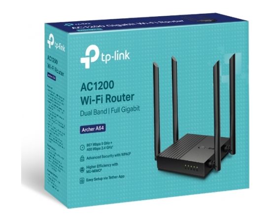 TP-Link AC1200 Dual-Band Wi-Fi Router with MU ‑ MIMO, 300 Mbps at 2.4 GHz + 867 Mbps at 5 GHz