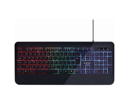 Gembird KB-UML-03 Slim "Rainbow" backlight multimedia keyboard, black, US layout