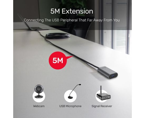 Unitek Cable USB-C 3.1 - USB-A Active Extension, 5m, M/F; U304A