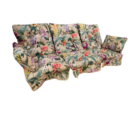 Swing cushions AMAZONIA 108x56x10cm/3pcs, beige floral