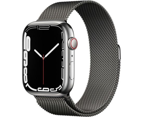 Apple Watch 7 GPS + Cellular 45mm Stainless Steel Milanese Loop, silver (MKJW3EL/A)