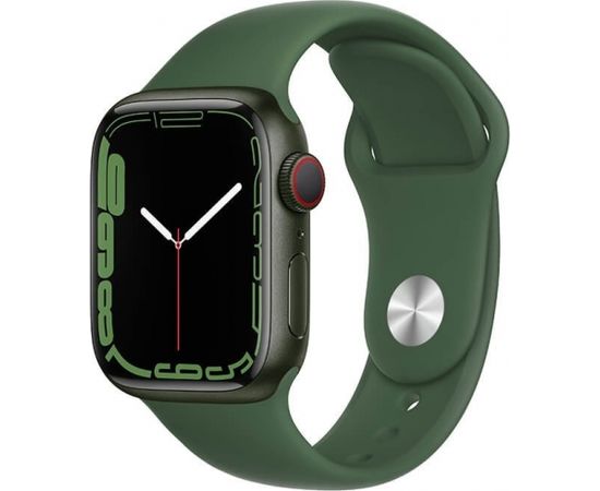 Apple Watch 7 GPS + Cellular 41mm Sport Band, green/clover (MKHT3EL/A)