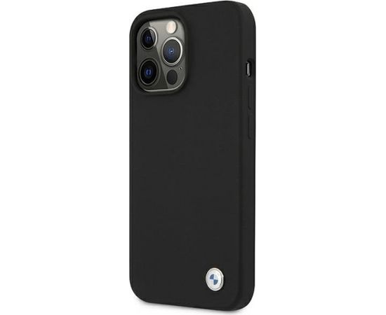 BMW BMHCP13LSILBK Back Case Aizmugurējais Ādas Apvalks Telefonam Apple iPhone 13 Pro Melns