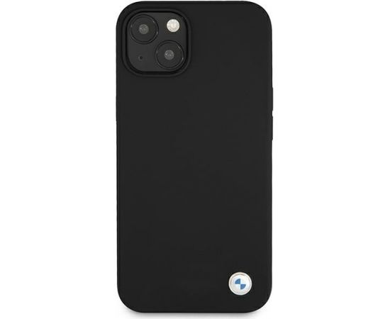 BMW BMHCP13MSILBK  Hardcase Silicone Aizmugurējais Silikona Apvalks Telefonam Apple iPhone 13 Melns