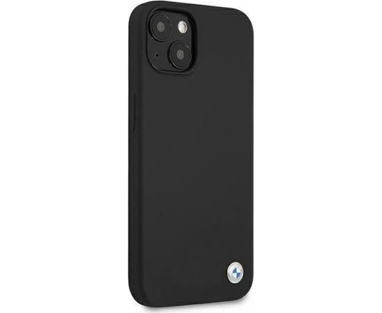 BMW BMHCP13MSILBK  Hardcase Silicone Aizmugurējais Silikona Apvalks Telefonam Apple iPhone 13 Melns