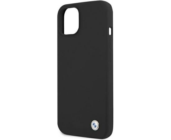 BMW BMHCP13MSILBK  Hardcase Silicone Aizmugurējais Silikona Apvalks Telefonam Apple iPhone 13 Melns