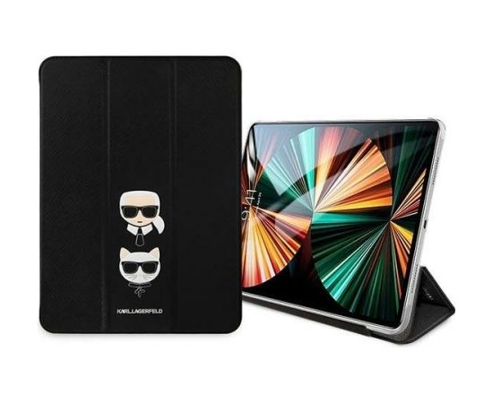Karl Lagerfeld Saffiano KLFC11OKCK Grāmatveida Maks Planšetdatoram Apple iPad 11" Pro 2021 Melns