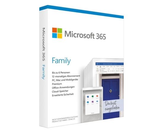 Microsoft 365 Family - 6 PC/MAC, 1 Year - DE - Box