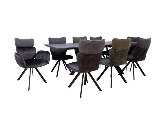 Ēdamistabas komplekts EDDY-2 ar 8 krēsliem Ēdamistabas mēbeļu komplekti