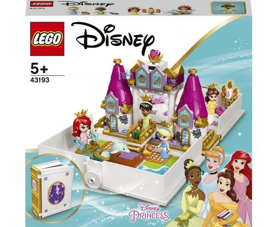 LEGO Disney Princess Arielas, Skaistules, Pelnrušķītes un Tiānas piedzīvojumu pasaku grāmata, no 5+ gadiem (43193)