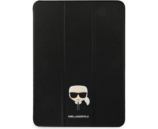Karl Lagerfeld Saffiano KLFC12OKHK Grāmatveida Maks Planšetdatoram Apple iPad 12.9" Pro 2021 Melns
