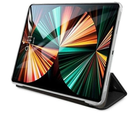 Karl Lagerfeld Saffiano KLFC12OKHK Grāmatveida Maks Planšetdatoram Apple iPad 12.9" Pro 2021 Melns