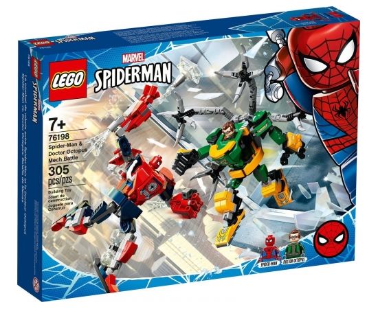 LEGO Zirnekļcilvēka un Doktora Astoņkāja robotu kauja (76198)