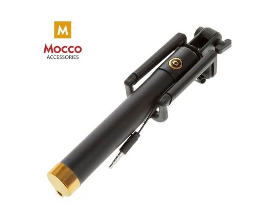 Mocco Basic Selfie Stick Statīvs ar iebūvētu pogu rokturī 3.5mm / 78 cm / Audio vadu / Zeltains