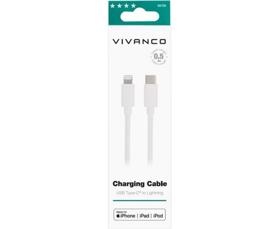 Vivanco cable Lightning - USB-C 50cm, white (62758)